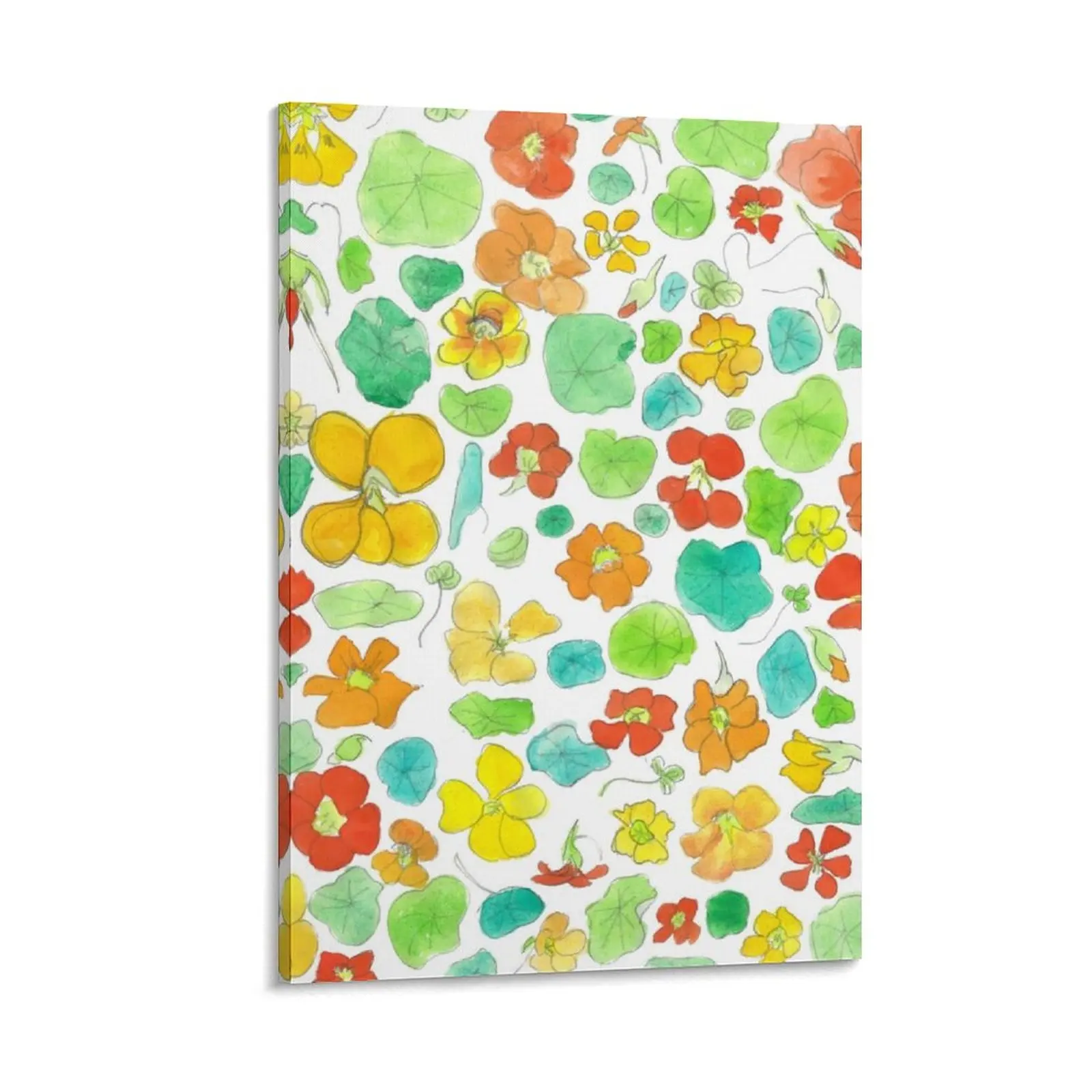 

nasturtium study Canvas Painting wallpapers home decor wall frame for living room aesthetic room Decoration home