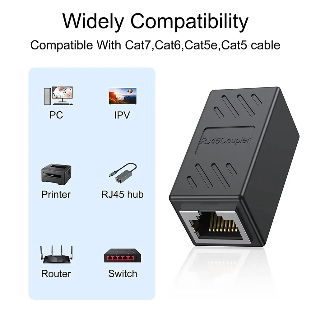 RJ45 Coupler Network Cable Extender 1000Mbps CAT5 CAT6 Ethernet LAN Splitter Connector Adapter
