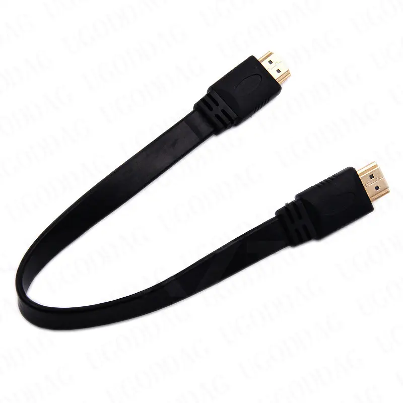 Cable completo HD corto compatible con HDMI, 30cm, alta calidad, compatible  con enchufe 3D macho a macho, Cable plano para Audio, Video, HDTV TV -  AliExpress