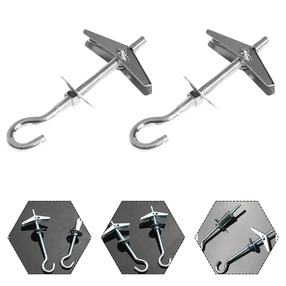 

Swag Hook Ceiling Hook Silver White 2Pcs 90mm Finish Galvanized Steel Hangers Hooks Kit Plant Hanging Universial