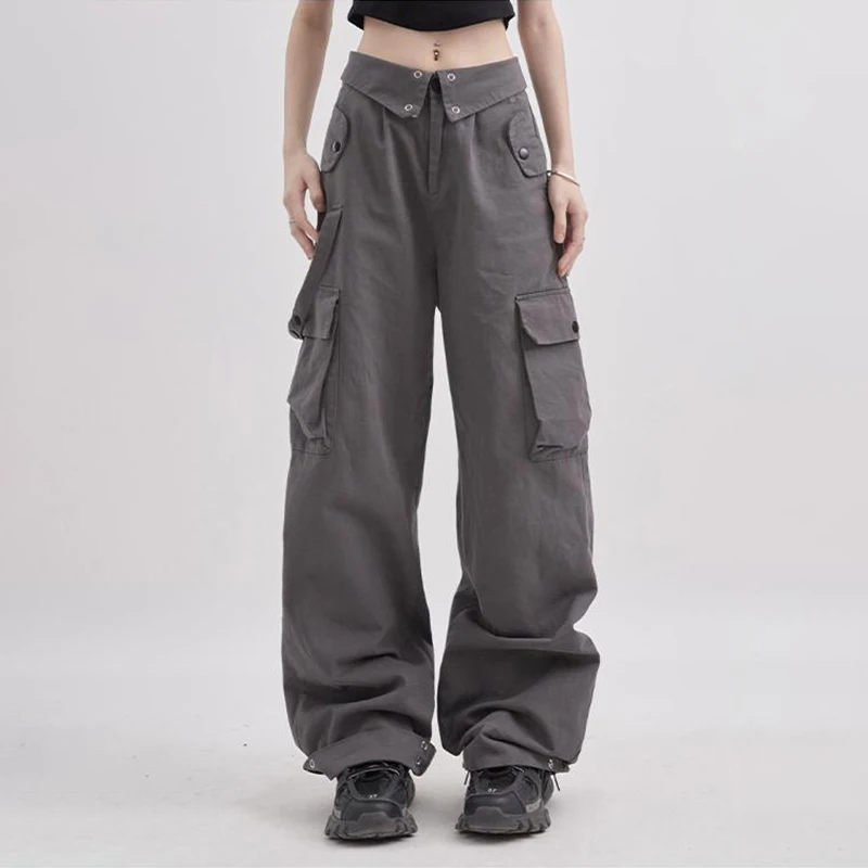 

2023 Y2K Cargo Wide Leg Women Oversized Trousers Female Loose Casual Korean Japanese Pants Streetwear Hip Hop Women's Clothing