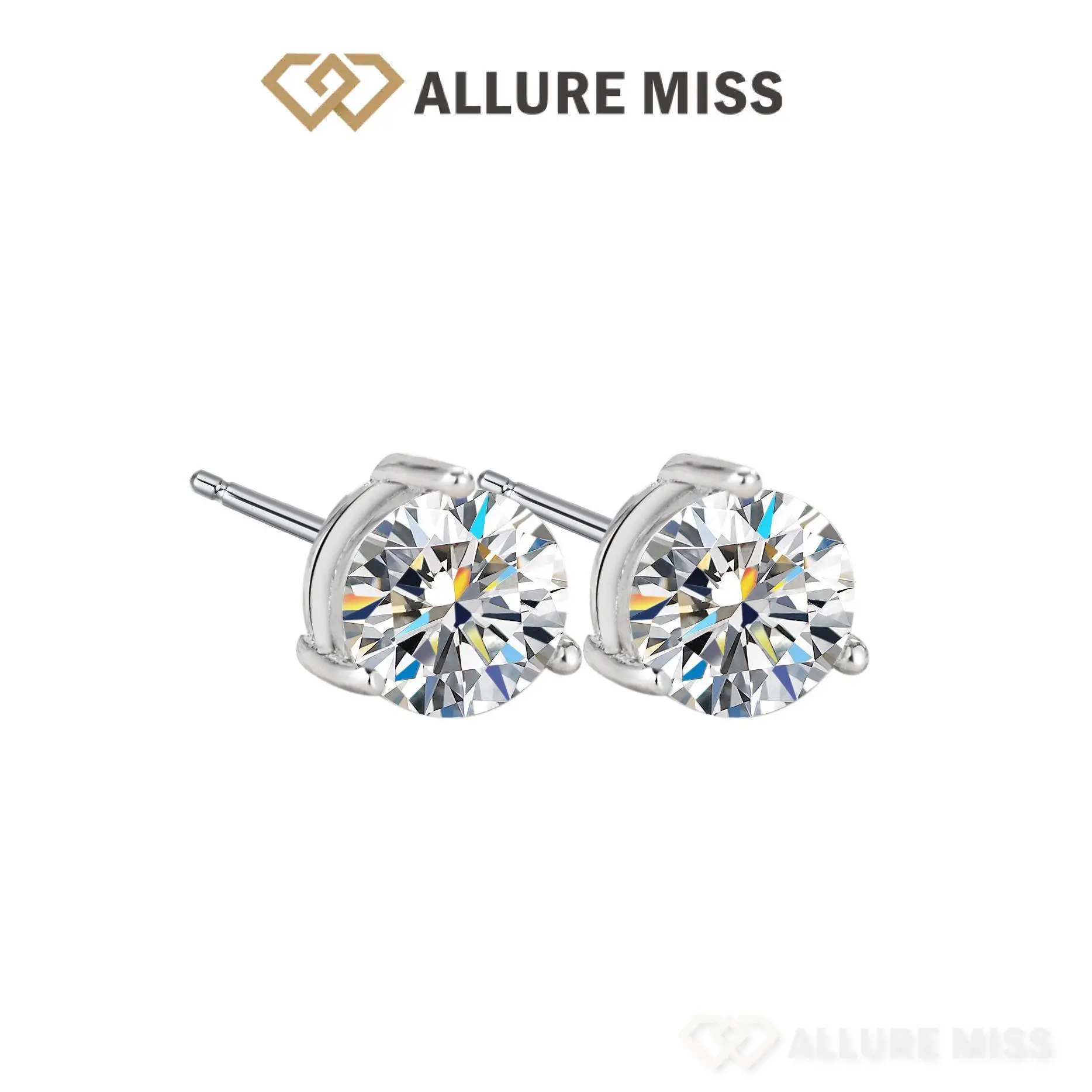 

Earrings for Women Round Brilliant Cut Sparkling Moissanite Jewelry 100% 925 Sterling Silver Inlaid Diamond Classic style Gift