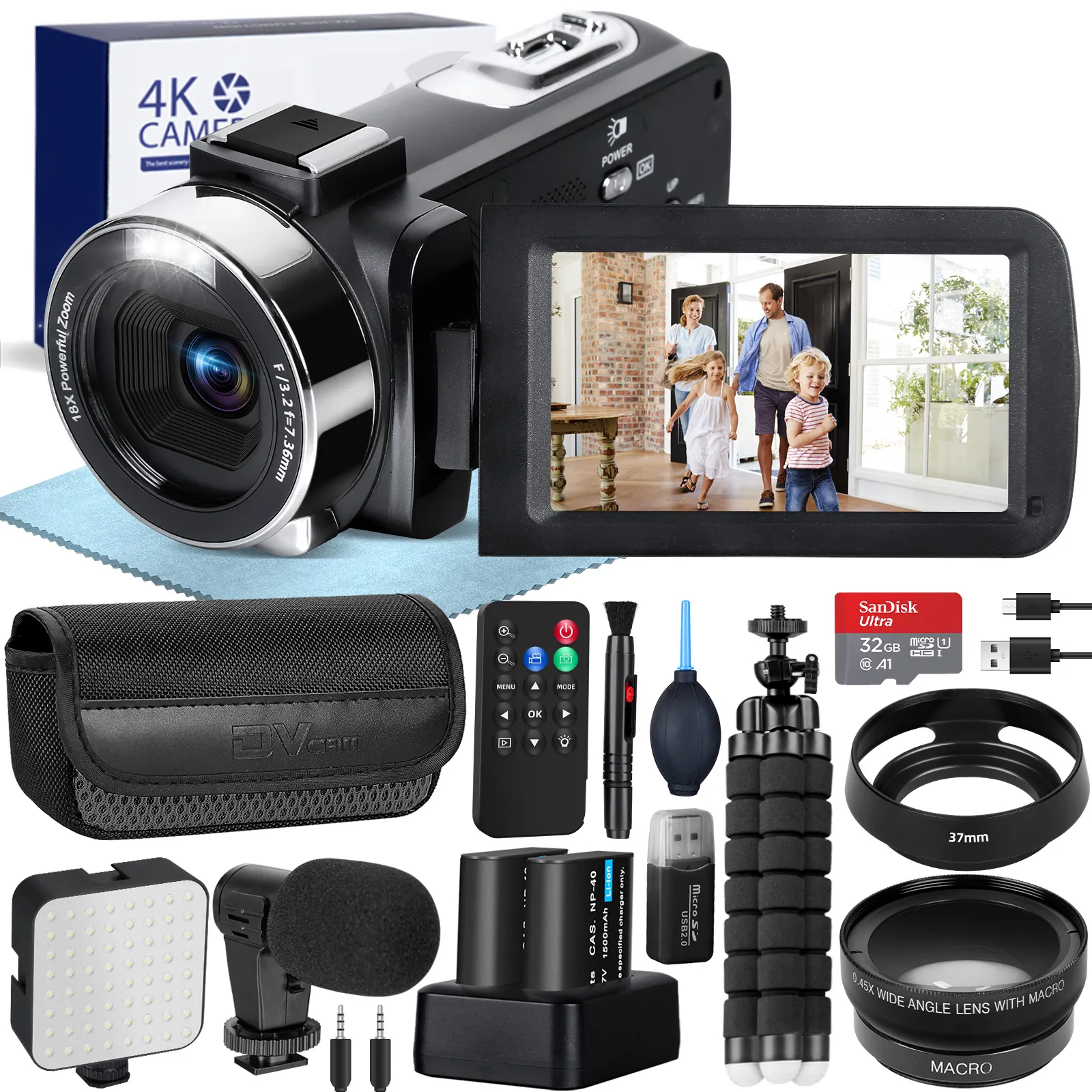 G-Anica 4K Video Camera 60fps/48MP UHD Video Recording  Digital Camera Autofocus, 18X Digital Zoom Camera, 3 inch Screen
