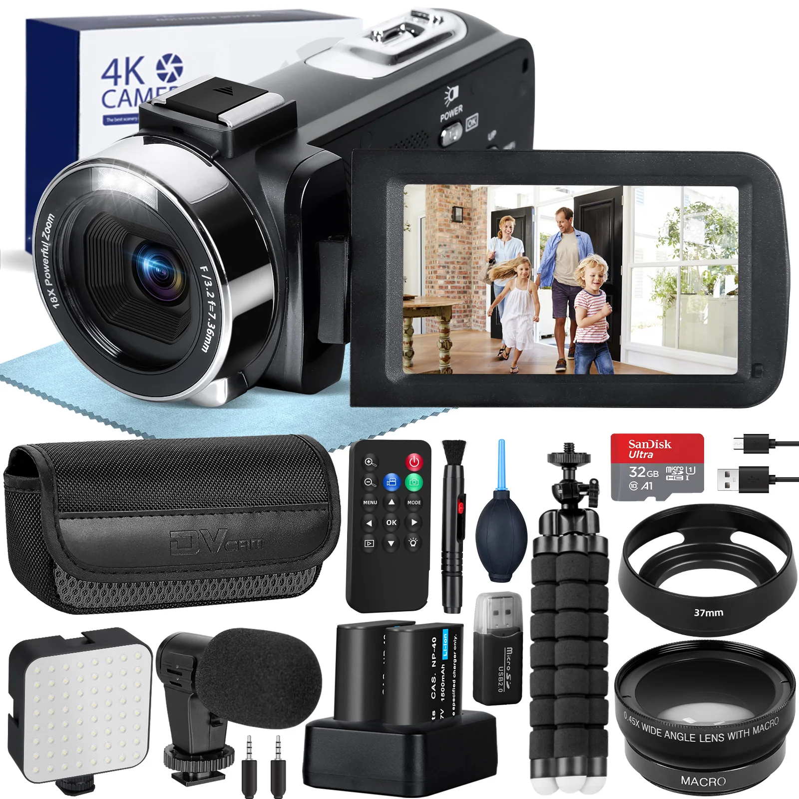 Videocamera 4K Vmotal 48MP - Con Microfono Wireless, Scheda SD E Telecomando, Per Vlogging - Foto 10