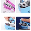 1PC Three Color Portable Mini Sewing Machine DIY Simple Sewing Tools Home Travel Small Embroidery Manual Operation AL001 1