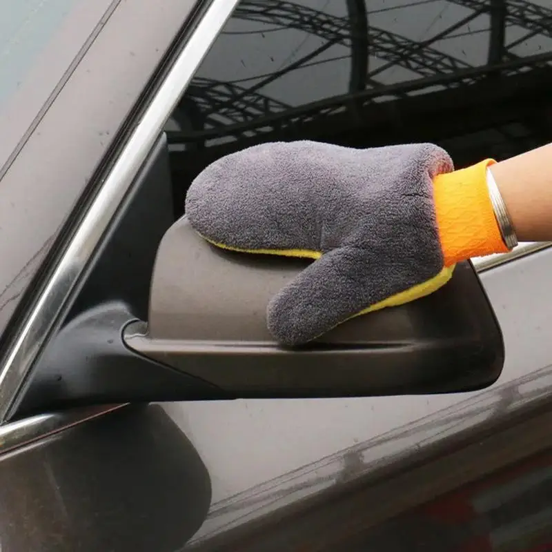 

Double-sided Car Wiping Gloves Microfiber Chenille Gloves Thick Car Cleaning Mitt Wax Detailing Waterproof Brush Auto Care