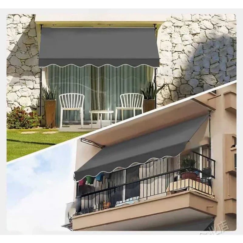 Awning Folding and Telescoping Canopy Rainproof Eaves Balcony Courtyard Household Rainproof and Sunscreen Tent Canopy Tent