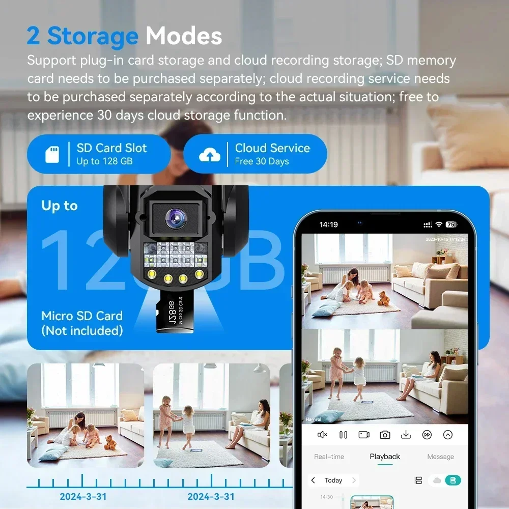 three lens Solar wifi 4g cloud storage v380pro