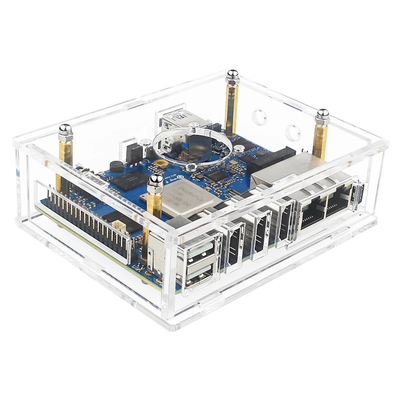 Orange Pi 5 Plus Acrylic Case Transparent Enclouse Clear Box Optional Copper Alu