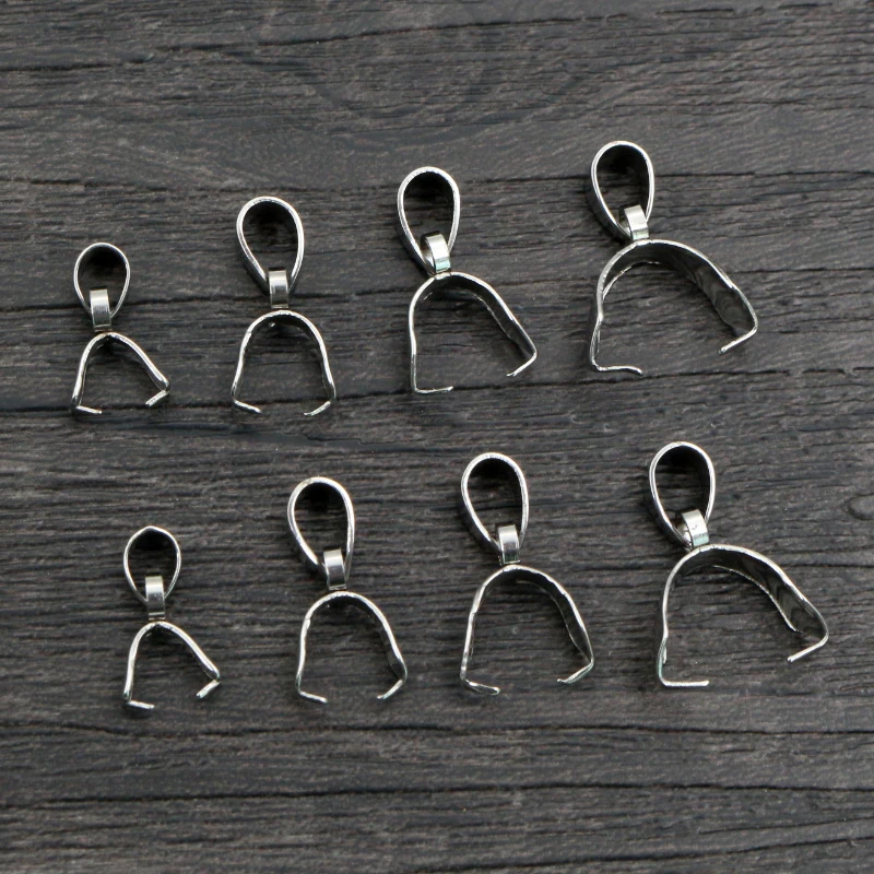 50pcs 스테인레스 스틸 펜던트 핀치 베일 걸쇠 목걸이 후크 클립 커넥터 DIY 쥬얼리 제작 바인딩 액세서리
