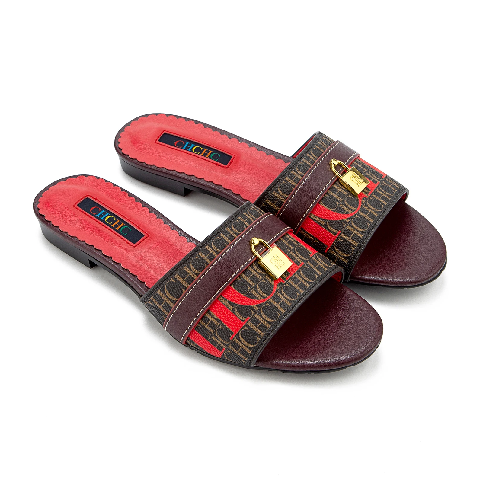 صنادل نسائية صيفية بكعب مسطح، أحذية رومانية بكعب م...