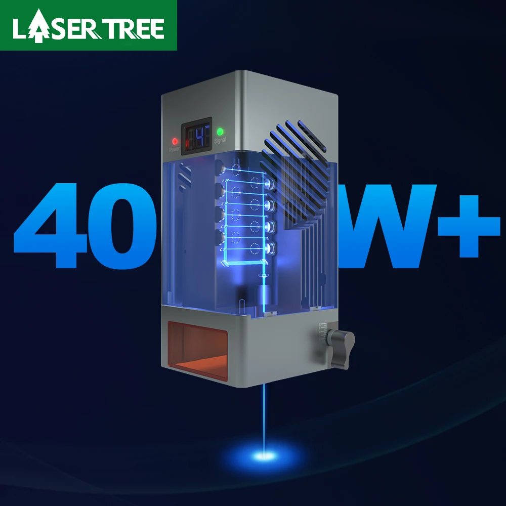 

LASER TREE Optical Power 40W 30W 20W 10W Laser Head with Air Assist Blue Light TTL Module for CNC Engraver Cutting Wood Tools