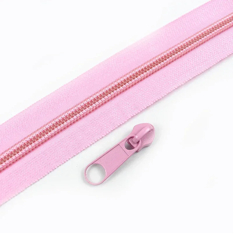 Colorful Nylon Coil Zipper Tape with Sliders for DIY Sewing and Garment Decoration