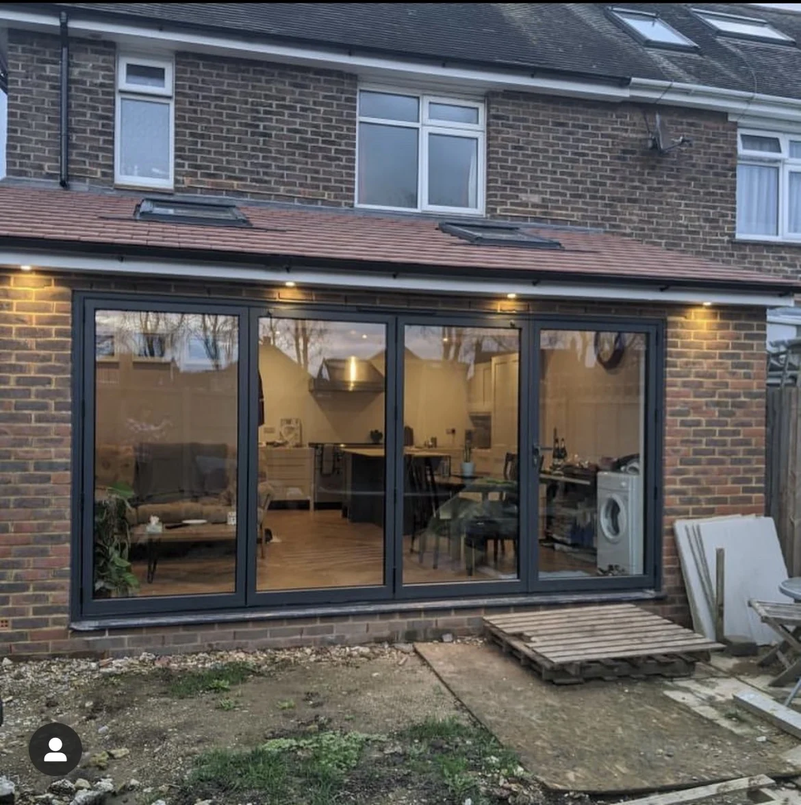 DN Folding Door Double Glazing Aluminium Bifold Door for House