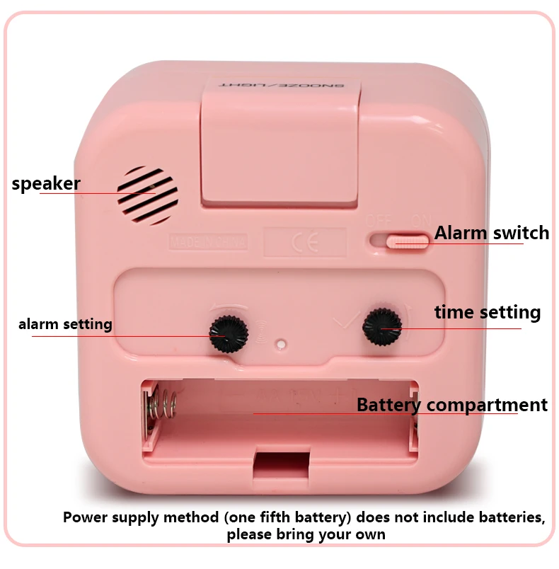 2025 NEW Simple Night Light Small Alarm Clock, Bedside Desktop with Snooze Function Household Creative Plastic Quartz Clock 3
