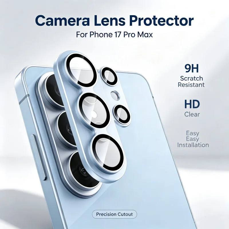 Premium HD Glass Camera Lens Protector for Smartphones - Metal Film Screen Cover