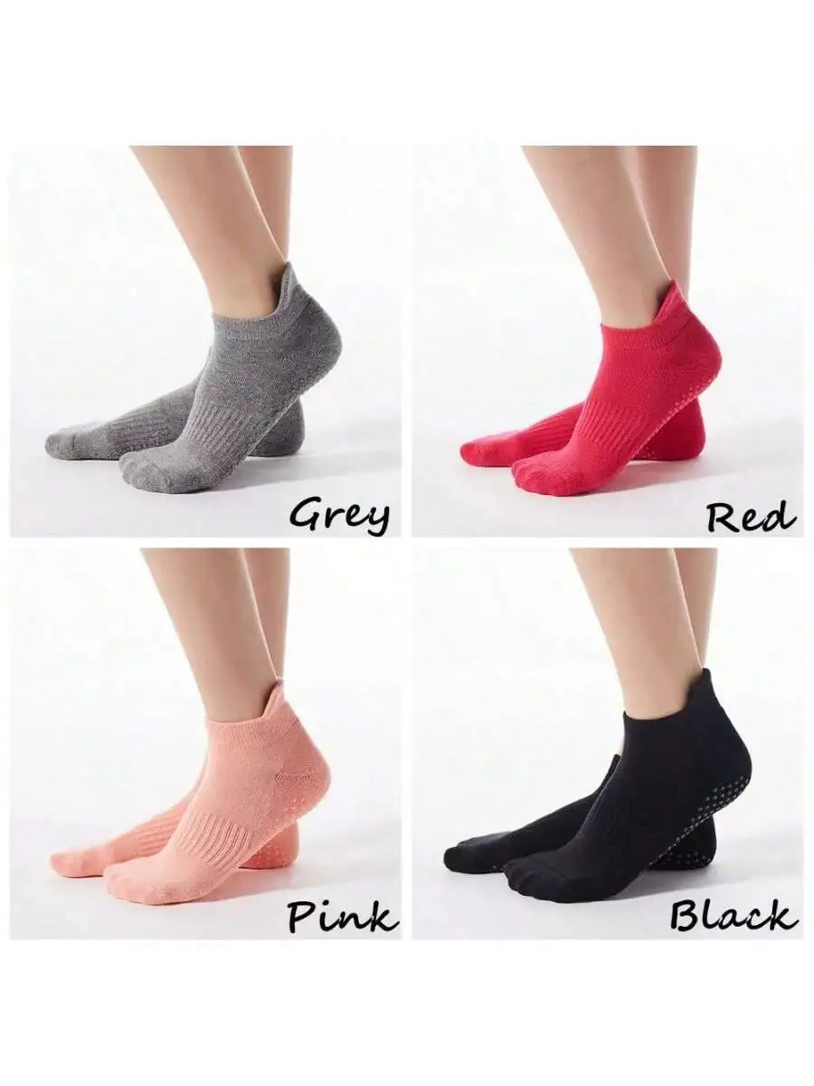 Pink Cotton Low Cut Sports Socks for Adult Yoga