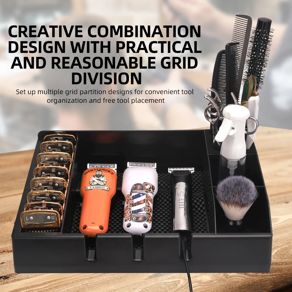 Barber Salon Tool Organizer and Storage Tray - Black