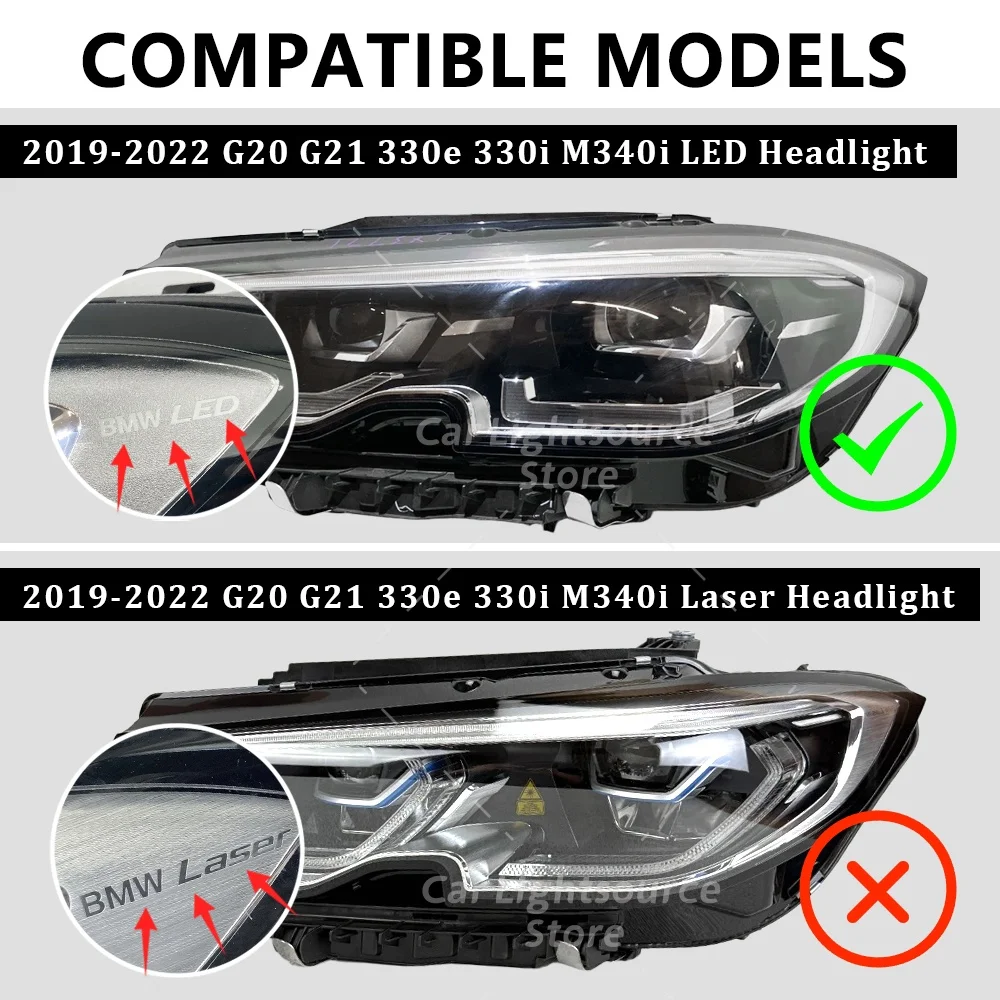 2019-2022 BMW 3 시리즈 G20 G21 헤드라이트 주간 주행등 칩 모듈 63118496133용 화이트 DRL LED 보드 엔젤 아이즈