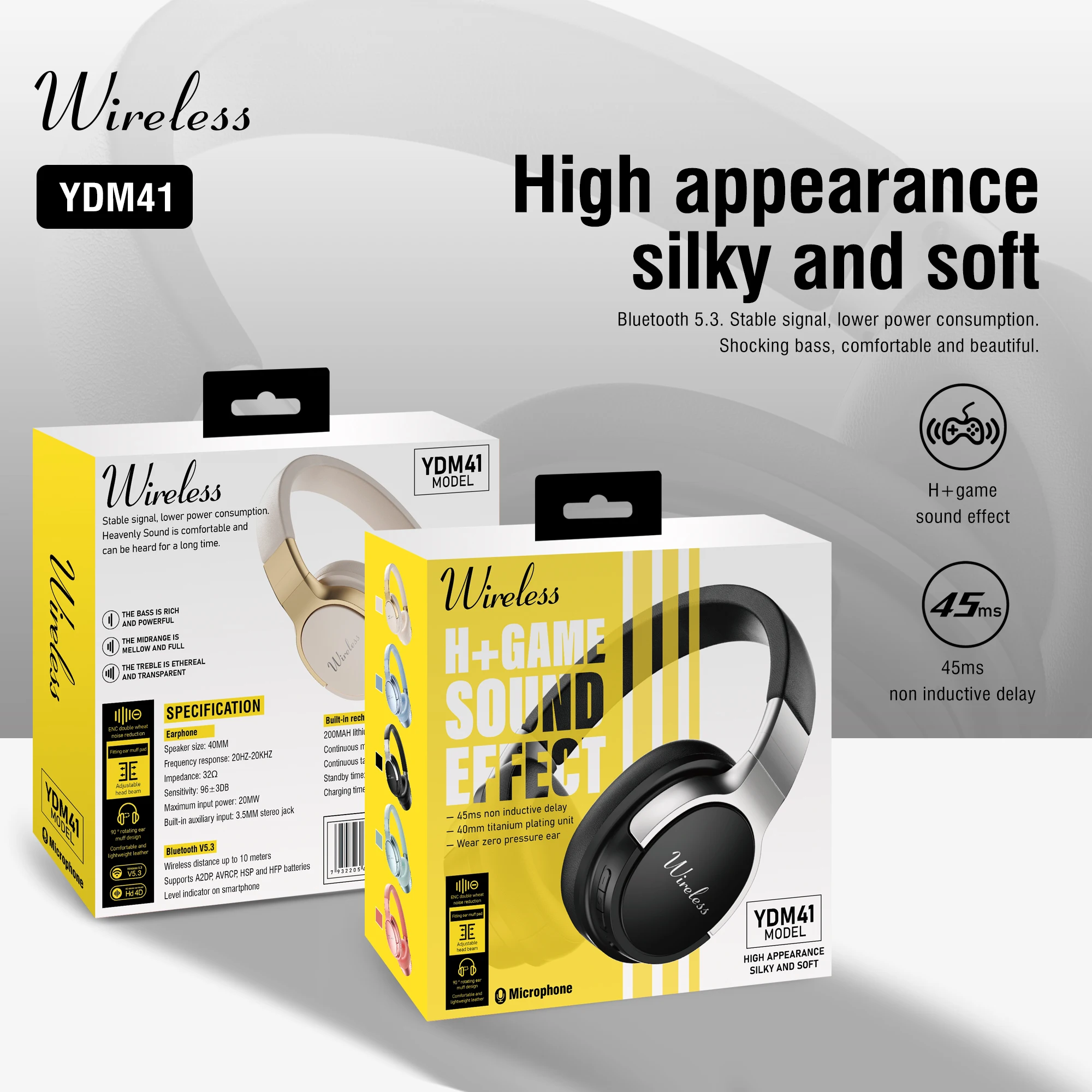 Casque gaming sans fil avec son surround pour pc et téléphone_voghion.com