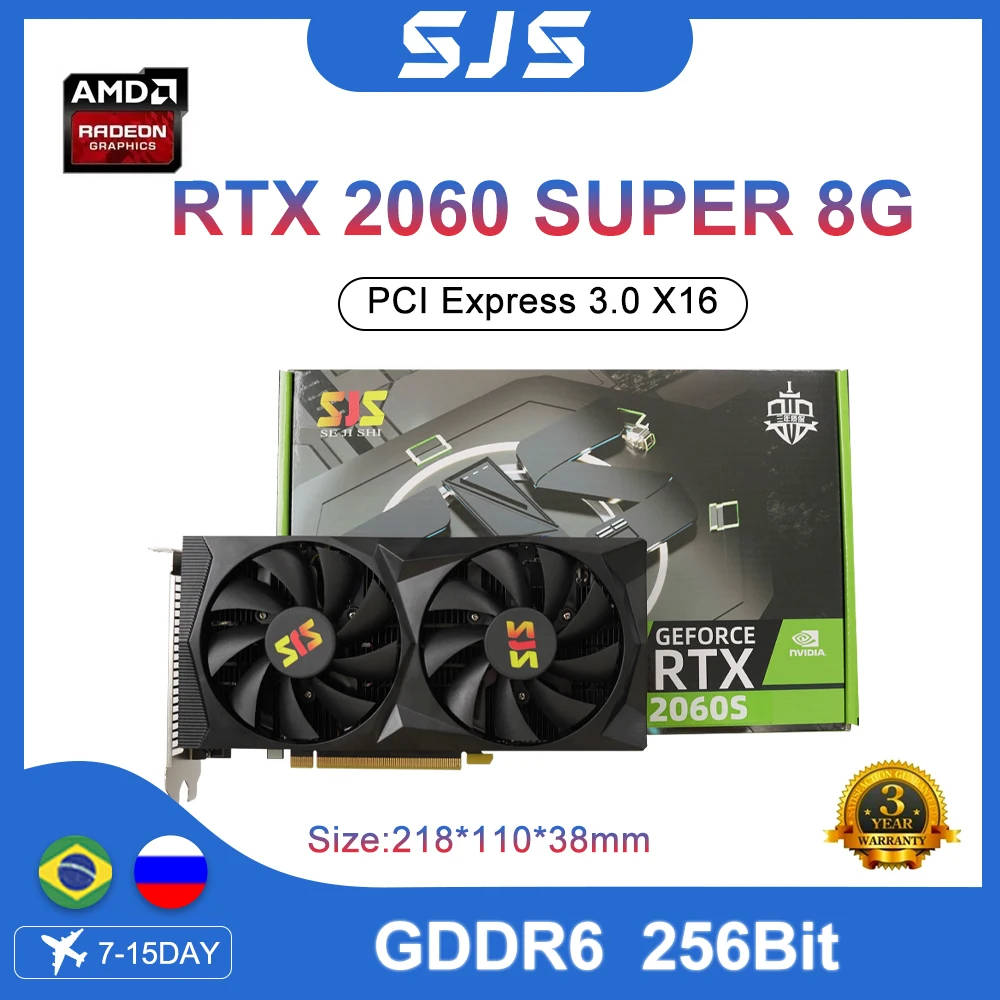 Schede Grafiche Sjs Rtx2060 Super Rtx 2060 S 8Gb 256Bit 12Nm Gddr6 Rtx 2060 Scheda Video Super Gaming Nvidia Gpu Placa De Video