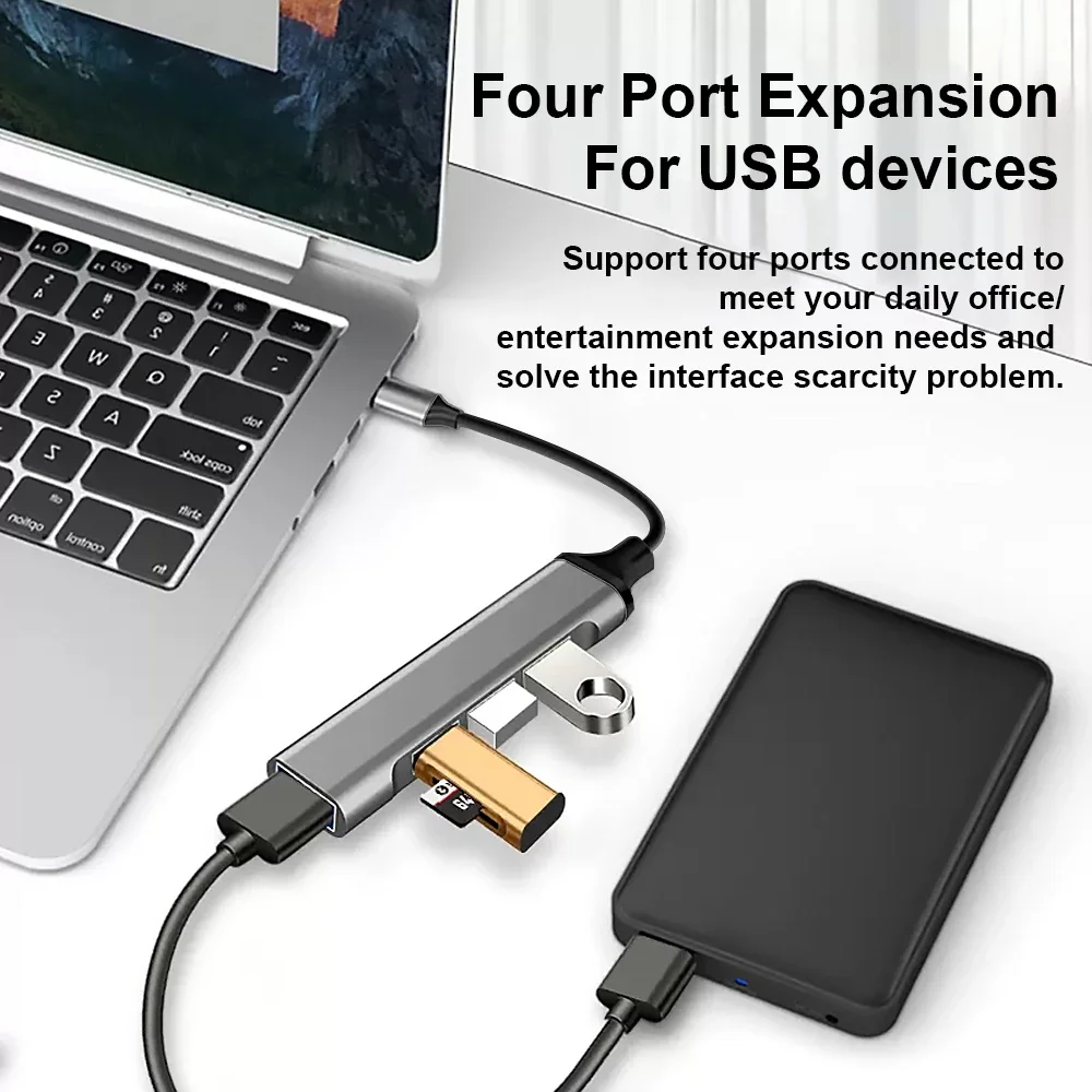4-Port USB 3.0 Hub with Expansion Capabilities
