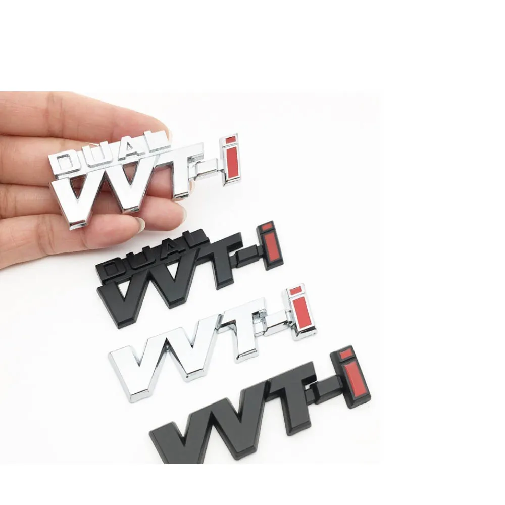 Car 3D Metal Dual Vvt-I Vvti Logo Decal Sticker Per Toyota Camry Corolla Car Body Tail Emblemi Badge Side Fender Stickers