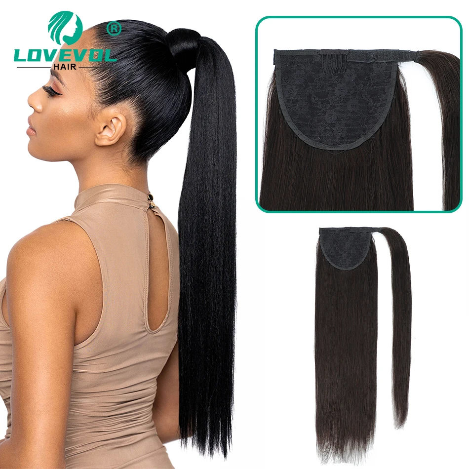 

100 Human Hair Extension Ponytail Natural European Hair Blonde Silky Straight Long Pony Tails Wrap Around Hairpiece Clip in