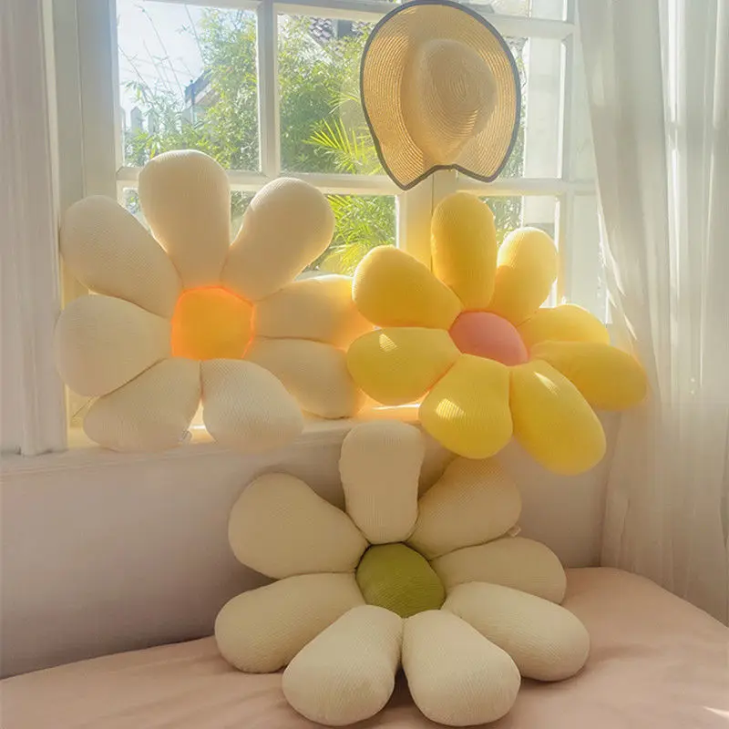 작은 데이지 쿠션 해바라기 베개, 꽃잎 꽃, 귀여운 생일 선물, 집 장식, 침실, 사무용품 베개, 40cm