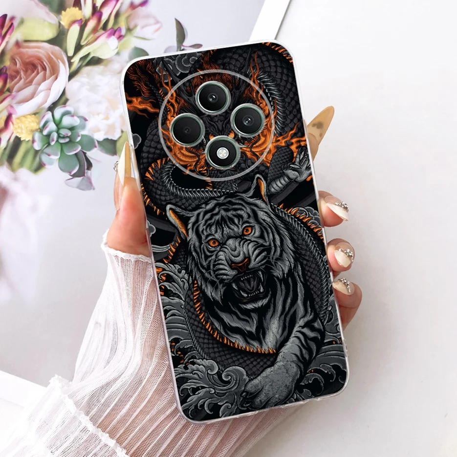 Cool Dragon Tiger Painted Soft Silicone Phone Case - Artistic Design Cover