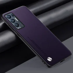 Luxury Leather Matte Silicone Phone Case - Enhanced Protective Cover for Reno 5 Pro Plus (Purple)