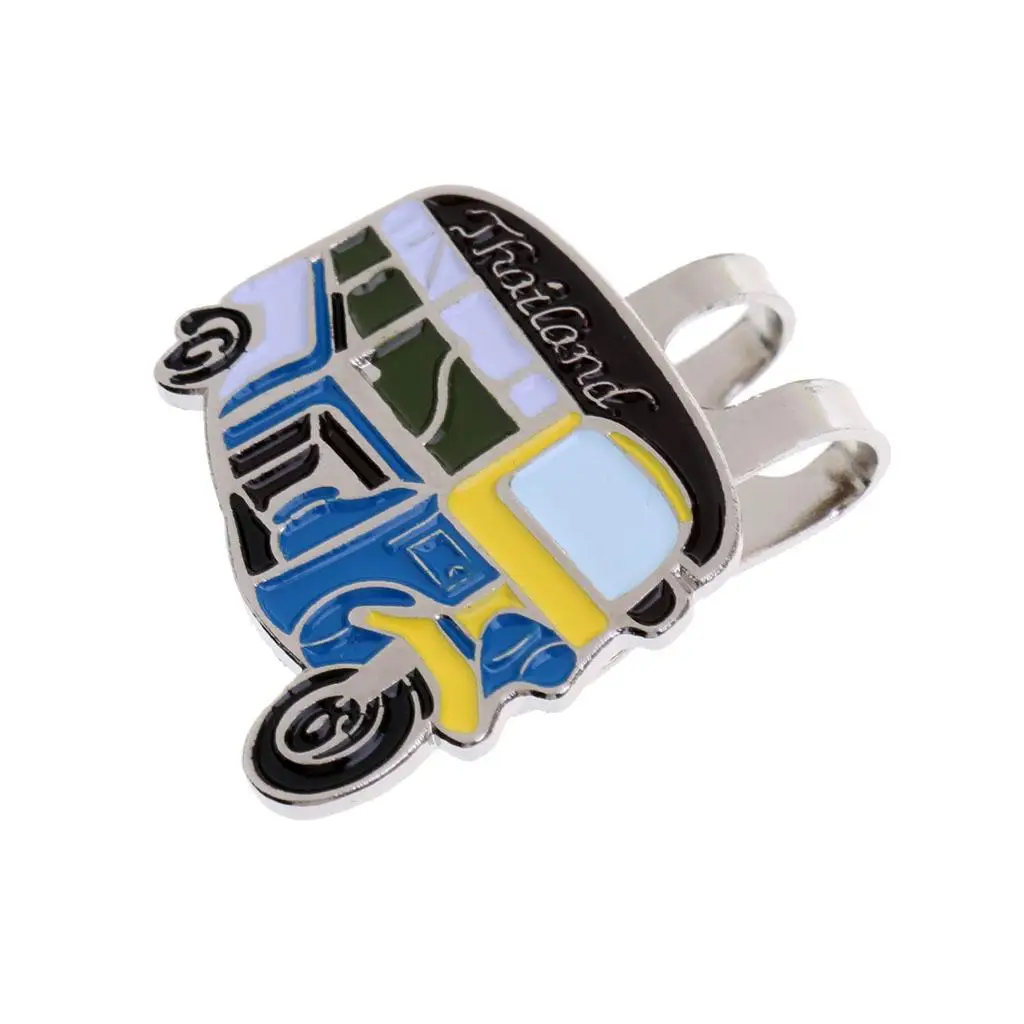 Pedicab Pattern Hat Clip Golf Ball Marker Suit for Golf Visor