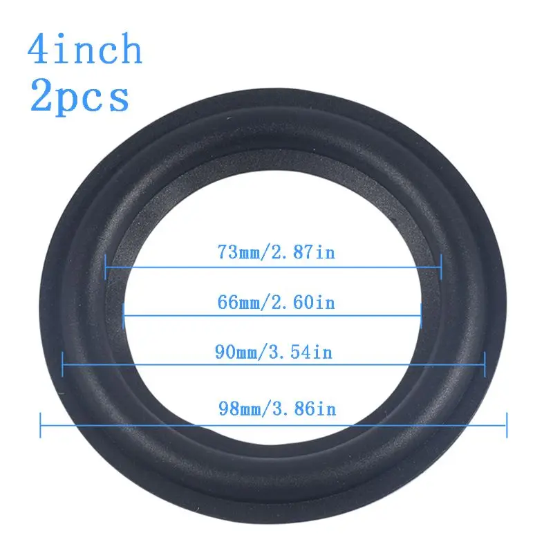 Speaker Surround Repair Kit 2Pcs/set Rubber Edge Ring Speaker Repair Parts 4/5 /6.5/8/10 inches