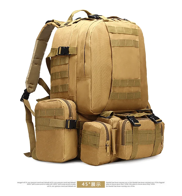 55L 4-in-1-Kombinationstasche, großer Rucksack, Molle-Pack, Jagd, taktische Umhängetasche, Kombination aus kleinem Beutel – Detail 13