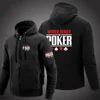 World Series of Poker 2023 men Zipper Hooded Solid Color Long Sleeved Cotton Sweatshirt Fashion all-match Pullover Hip Hop Coat 1