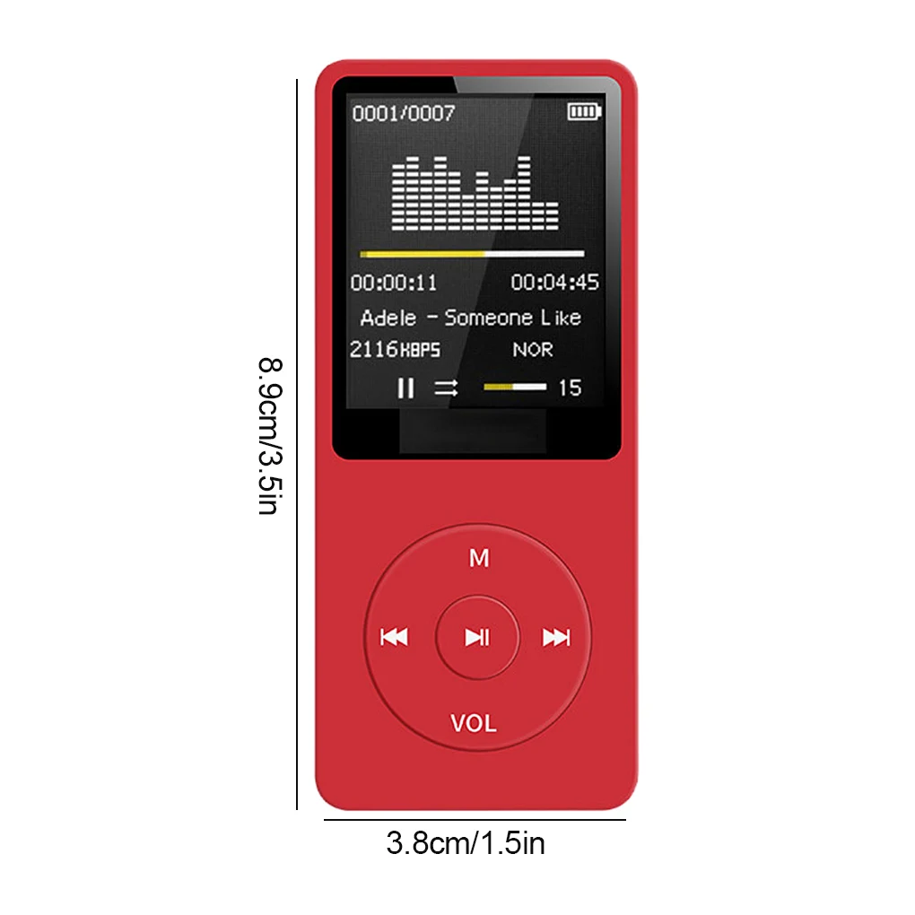 Compact Digital Media Player with USB Charging and Display
