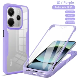 360° Shockproof Phone Case with Built - in Screen Protector and Transparent Back for Honor X5c (QCQBG purple)