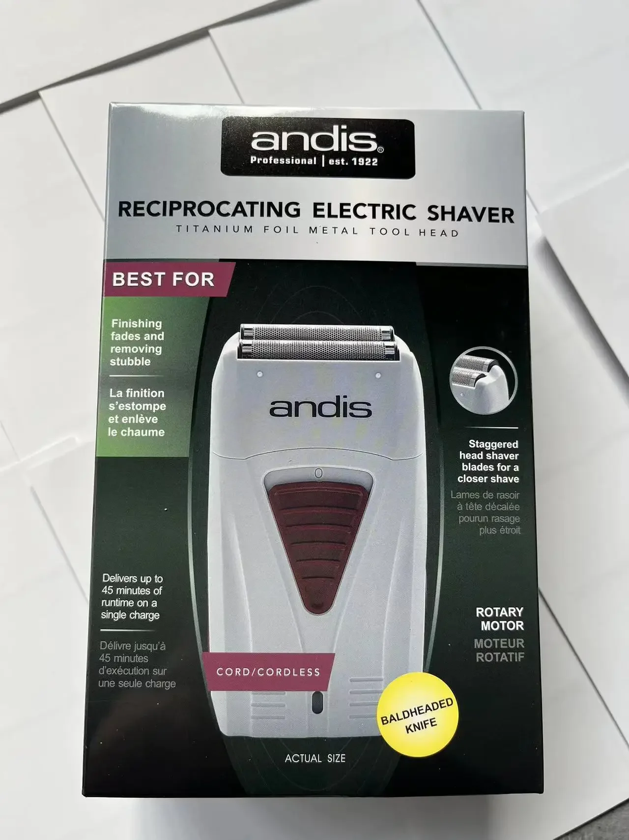 Original Andis Foil Lithium Titanium Shaver Smooth Shaving Cordless Shaver With Charger For Men Razor Bald Hair Clipper 17170 2