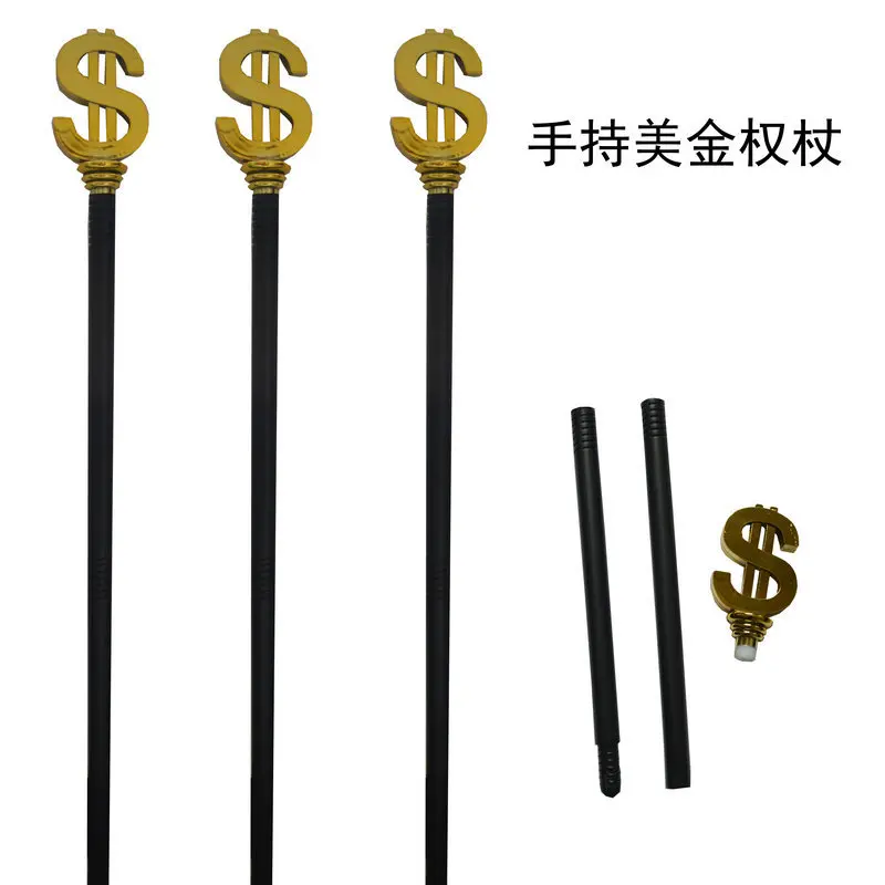 Funny Gemstone Scepter Wand Wizard Scepter Cosplay Dollars Diamond Party Prom Show Dress Up Kids Gift