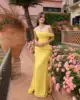 2025 Design Fashion Yellow Charming Off The Shoulder Sweetheart Evening Dress With Unique Decoration Sexy Stunning Mermaid Dress 3
