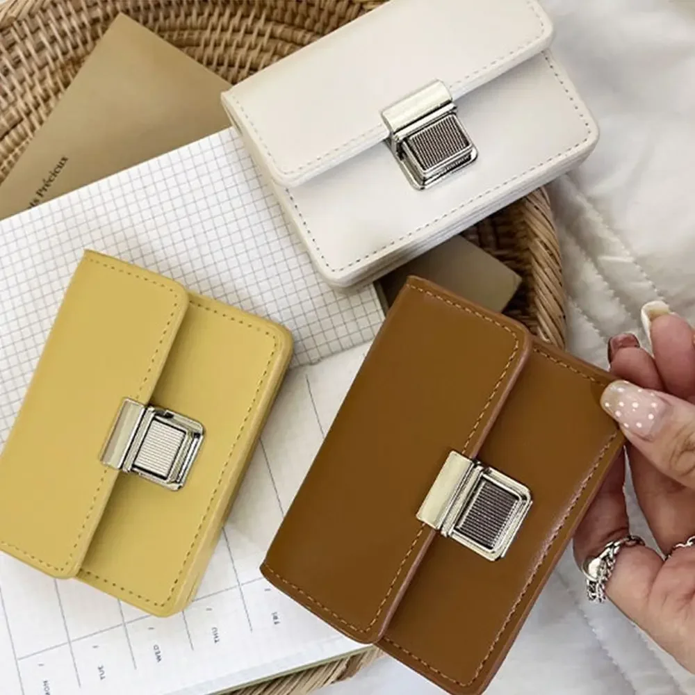 Korean Style Mini Wallet Simple Temperament Coin Purse Metal Buckle Card Bag Women Fashion Clutch Bag