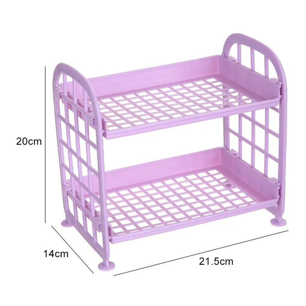 Ins Desktop Double-layer Folding Storage Rack Foldable Dormitory Storage Artifact Free Installation Desk Girl Sundries Rack