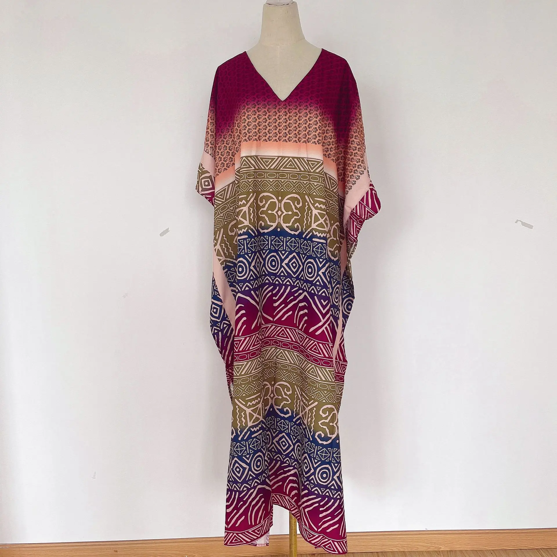 Kaftan Dresses for Women Side Split Caftan Bathing Suit Cover Up Casual Long Beach Loungewear Dress 6