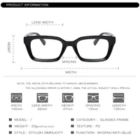 Lunettes anti-lumière bleue pour femmes, monture respirante, lunettes vintage, lunettes d'ordinateur, cadre complet, protection des yeux transparente, SIM 6