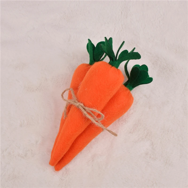 19cm Easter Ornament Carrot Fabric Bunny Carrot Simulation Vegetables for Home Table Decor Spring Easter Party Supplies Kids Toy food model,vegetable ornaments