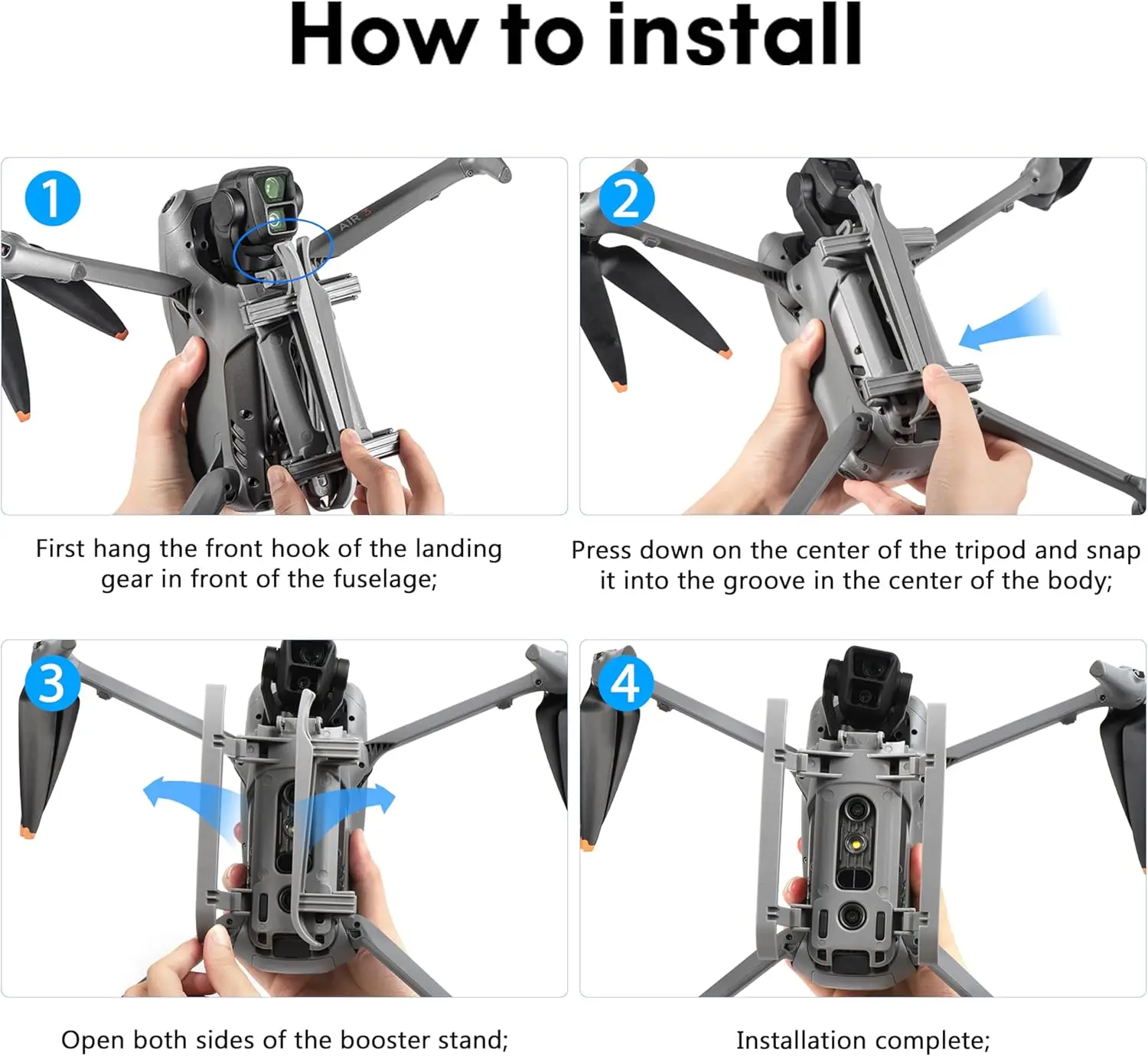 DJI Air 3 및 Air 3S와 호환되는 랜딩기어 STARTRC PHOTO 접이식 확장형 퀵 릴리즈 드론