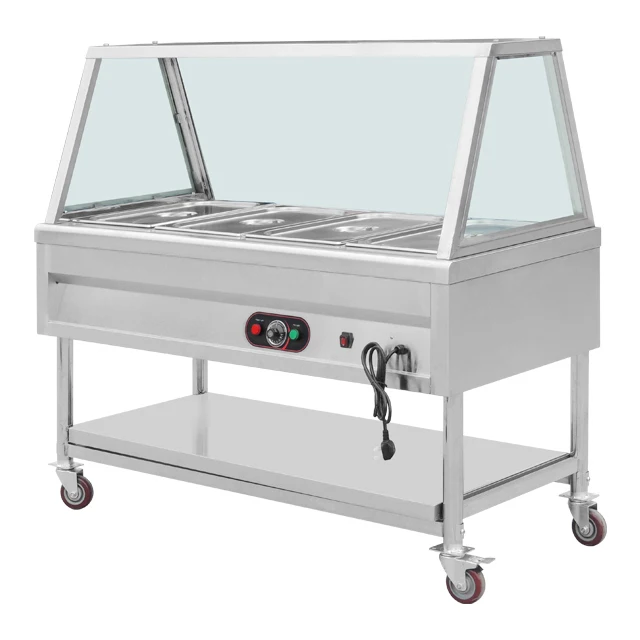 Freestanding Stainless Steel Chafing Dish Warm Serving Set Electric Food Plate Warmer Cabinet
