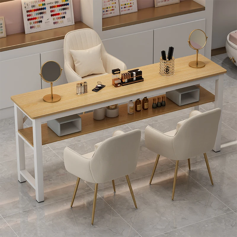 Manicure Makeup Wood Nail Tables Professional Modern Desk Simple Nail Tables Living Room Mesa Manicura Salon Furniture MR50NT