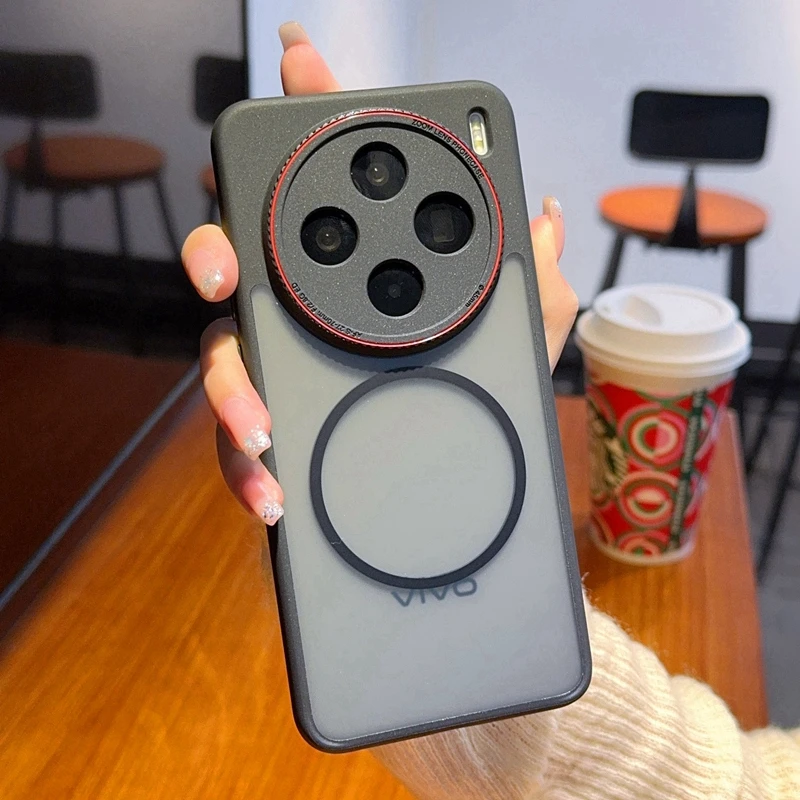 ELVEV Magnetic Anti-Drop Airbags Protective Phone Case with Skin-Feel Finish and Lens Protection