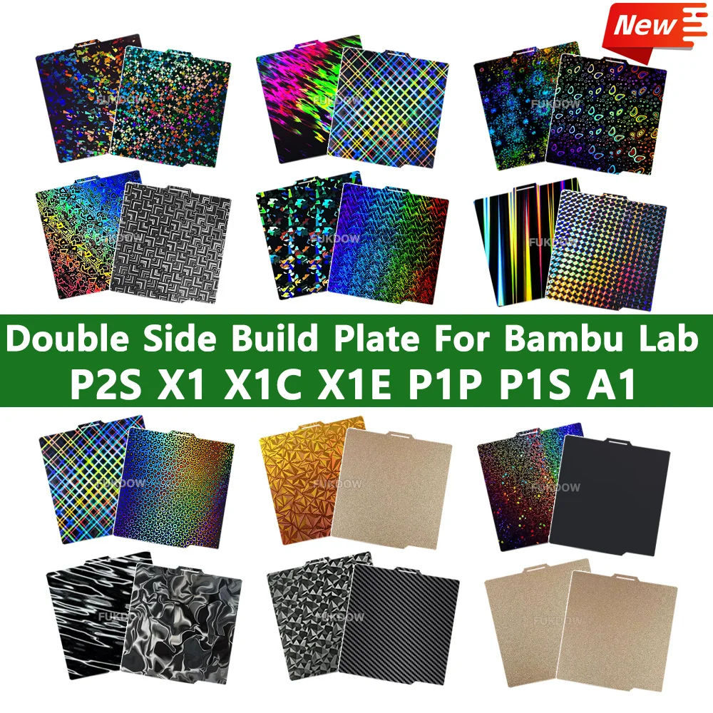 3D Printer Build Plate Bambulab PEI PEI Spring Steel Sheet A1 X1 X1C P1P P1S P2S 257x257 Bamboo Lab Super Tack